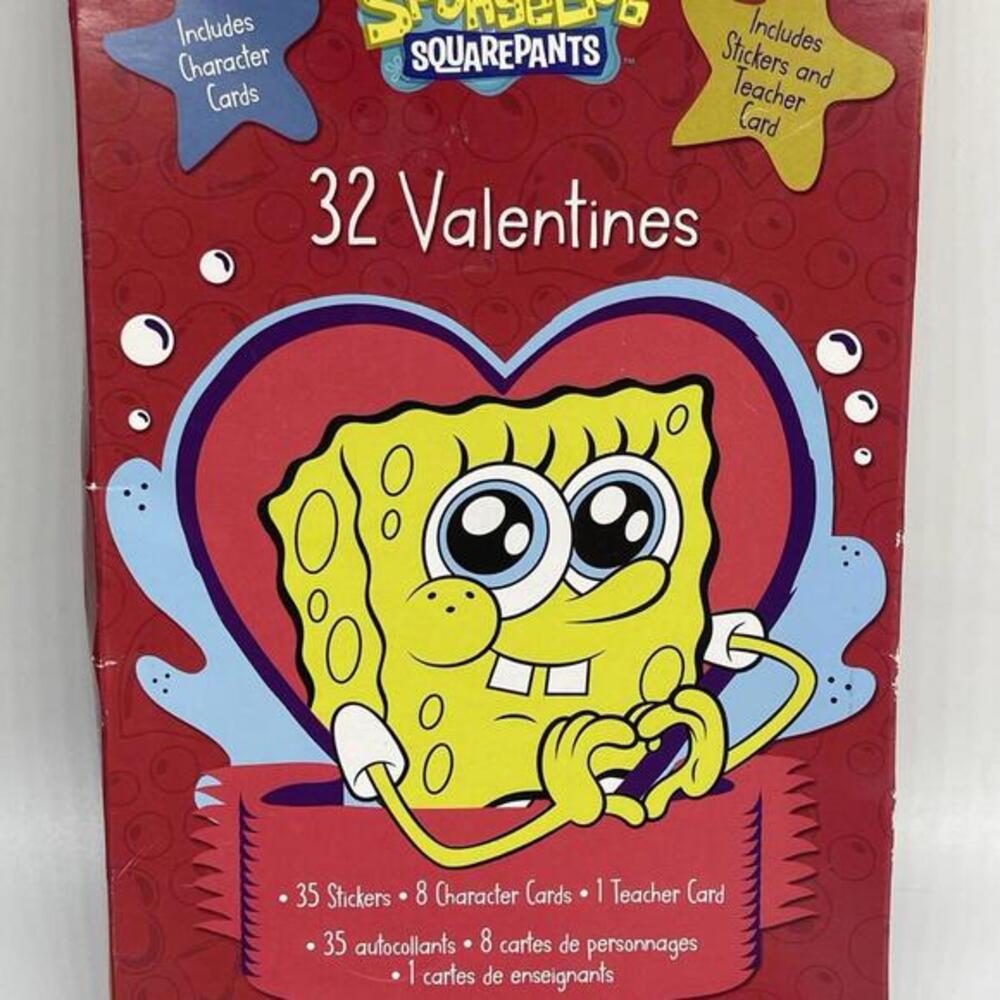 2014 SpongeBob SquarePants 32 Valentines Cards Stickers American Greetings NEW